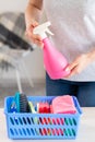 home chores cleaning tools housewife work Royalty Free Stock Photo