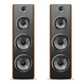 Home cinema modern audio speakers. Black speakers for realistic loud sound at home Royalty Free Stock Photo