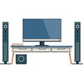 Home cinema stereo system vector icon on white
