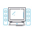 home cinema theater line icon, outline symbol, vector illustration, concept sign Royalty Free Stock Photo