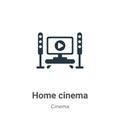 Home cinema vector icon on white background. Flat vector home cinema icon symbol sign from modern cinema collection for mobile Royalty Free Stock Photo