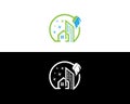 Home And City Cleaning Service Logo Royalty Free Stock Photo