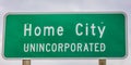 Home City, Unincorporated - Welcome to Sign - Midwestern America