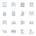 Home Cleaning line icons collection. Scrubbing, Dusting, Vacuuming, Mopping, Sanitizing, Organizing, Tidying vector and