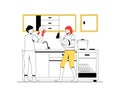 Home cleaning, People do housework. Vector illustration Royalty Free Stock Photo