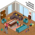 Home Cleaning Services Isometric Illustration Royalty Free Stock Photo