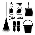 Home Cleaning tools icons set great for any use. Vector EPS10. Royalty Free Stock Photo