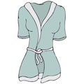 Home clothes for women - bathrobe, vector elements in doodle style