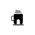 Home coffee minimalist logo design template. vector art illustration Royalty Free Stock Photo