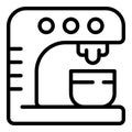 Home coffee machine icon outline vector. Croissant time