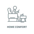 Home comfort vector line icon, linear concept, outline sign, symbol