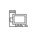 home computer icon. Element of simple web icon with name for mobile concept and web apps. Thin line home computer icon can be used Royalty Free Stock Photo