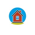 Home conceptual illustration, vector simple house constructed wi Royalty Free Stock Photo