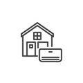 Home conditioning system line icon