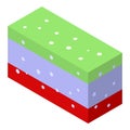 Home confectionery cake icon, isometric style