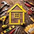 Home Construction Concept Made Of Measuring Tools Representing Planning Building And Renovation Process Royalty Free Stock Photo