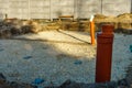 Home construction, sewer pipes under the foundation Royalty Free Stock Photo