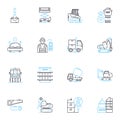 Home constructors linear icons set. Design, Build, Construction, Architecture, Renovation, Remodeling, Customization Royalty Free Stock Photo