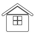 Home contour outline line icon black color vector illustration image thin flat style