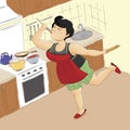 Home cook. Cheerful housewife who loves to cook.