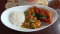 Home-cooked dishes, Curry and chicken katsu for Lunch