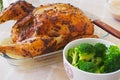 Home cooking - chicken cooked with herbs and orange Royalty Free Stock Photo