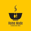 Home cooking logo on yellow in background