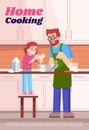 Home cooking poster template. Commercial flyer design with semi flat illustration. Vector cartoon promo card. Domestic