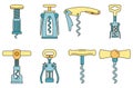 Home corkscrew icon set vector color