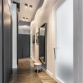 Home corridor with black wardrobe Royalty Free Stock Photo