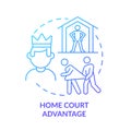 Home court advantage blue gradient concept icon