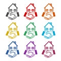 Home Deal icon isolated on white background, color set