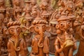 Home decor clay made idols for sell in the market, terracotta handicrafts on display