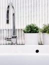 Home decor and interior design, modern kitchen sink faucet, furniture and decoration Royalty Free Stock Photo