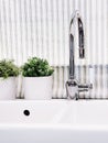 Home decor and interior design, modern kitchen sink faucet, furniture and decoration Royalty Free Stock Photo