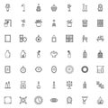 Home decor line icons set