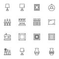 Home decor line icons set Royalty Free Stock Photo