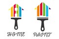 Home decor paint brush logo icon