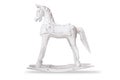 Home decor wooden horse rocking chair - isolated object on white Royalty Free Stock Photo