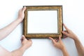 Home decoration concept. put the photo frame Royalty Free Stock Photo