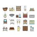 Home Decoration And Furniture Icons Set Vector Royalty Free Stock Photo