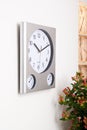 Home decoration; grey wall clock Royalty Free Stock Photo