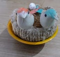 Home decore birds in nest Royalty Free Stock Photo