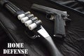 Home Defense Concept With 12 Gauge Shotgun With 45 Auto 1911 Handgun High Quality