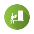 Home delivery flat design long shadow glyph icon