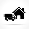 Home delivery icon on white background Royalty Free Stock Photo