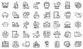 Home delivery icons set, outline style Royalty Free Stock Photo