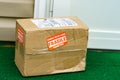 Home delivery package with Fragile sticker Royalty Free Stock Photo