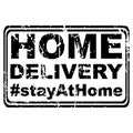Home Delivery and Stay at home rubber stamp Royalty Free Stock Photo