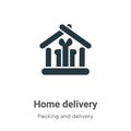 Home delivery vector icon on white background. Flat vector home delivery icon symbol sign from modern packing and delivery